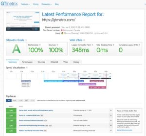 velocidad carga web gtmetrix